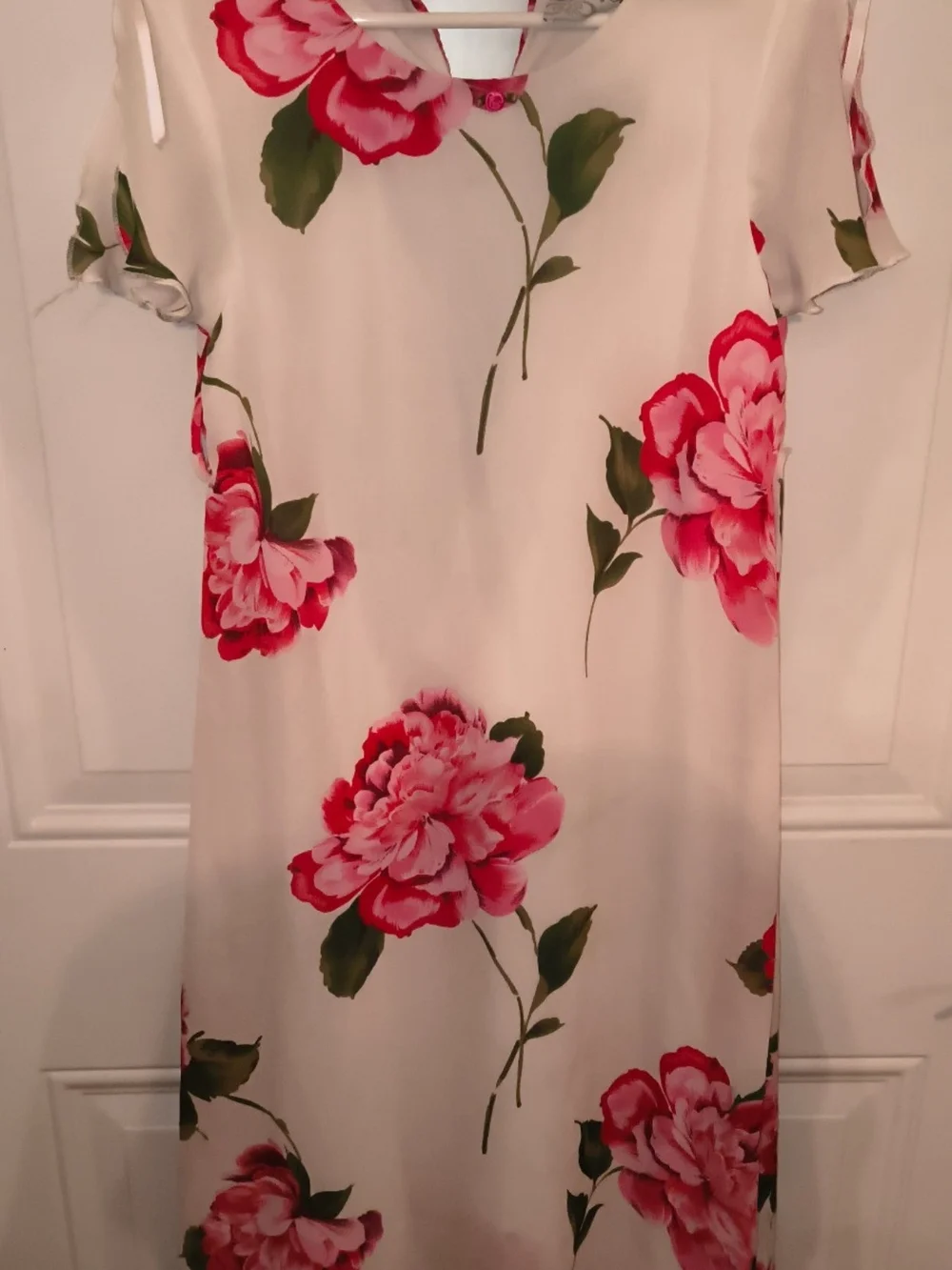 Girls Floral Shift Dress with Pink Blooms